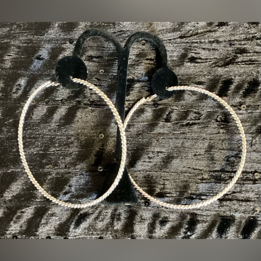 Braided Silver Hoop Earrings